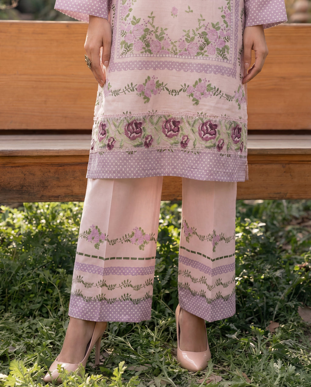 Ayla Pink Premium Fabric Pakistani Summer Dresses - Sahiba-clothing - 3