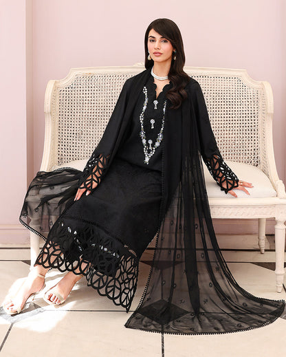 Black Lace Organza Women Clothing - Roheenaz - 4
