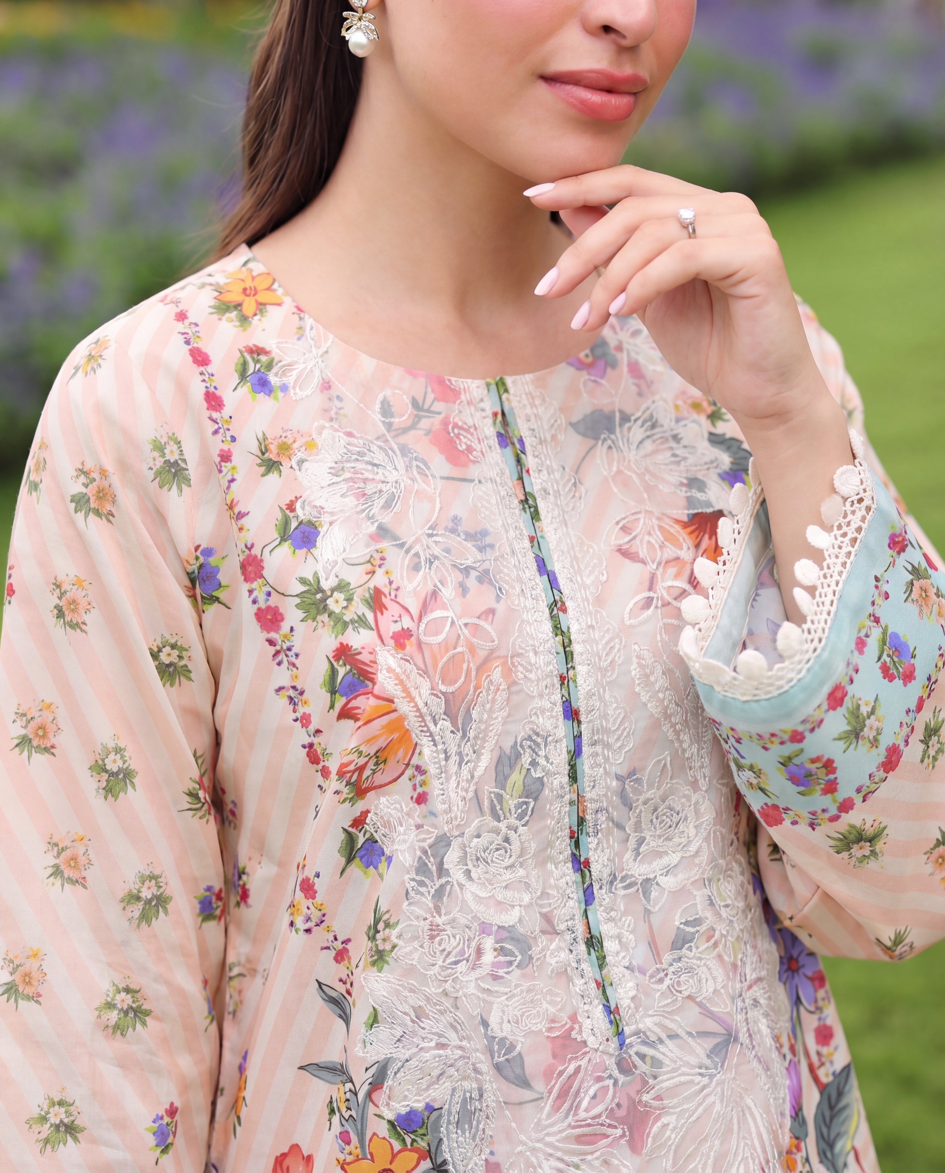 Cerise Premium Fabric Pakistani Summer Dresses - Sahiba-clothing - 6