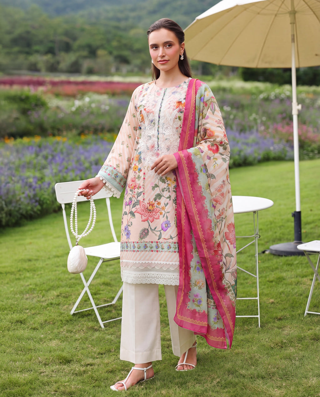 Cerise Premium Fabric Pakistani Summer Dresses - Sahiba-clothing - 1