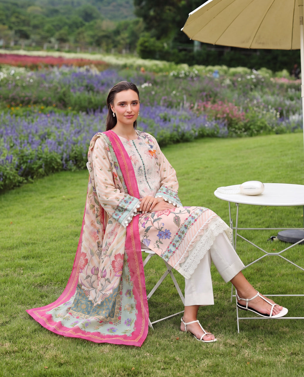 Cerise Premium Fabric Pakistani Summer Dresses - Sahiba-clothing - 3