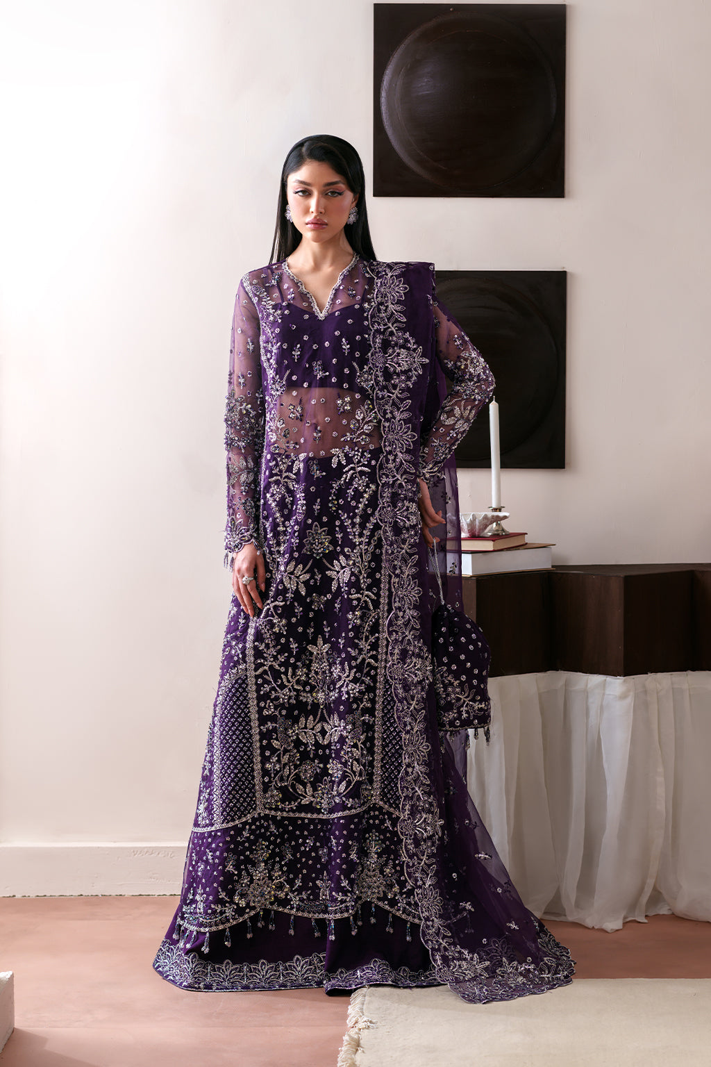 Tourmaline Raw Silk Pakistani Formal Dresses - Emaan Adeel - 1