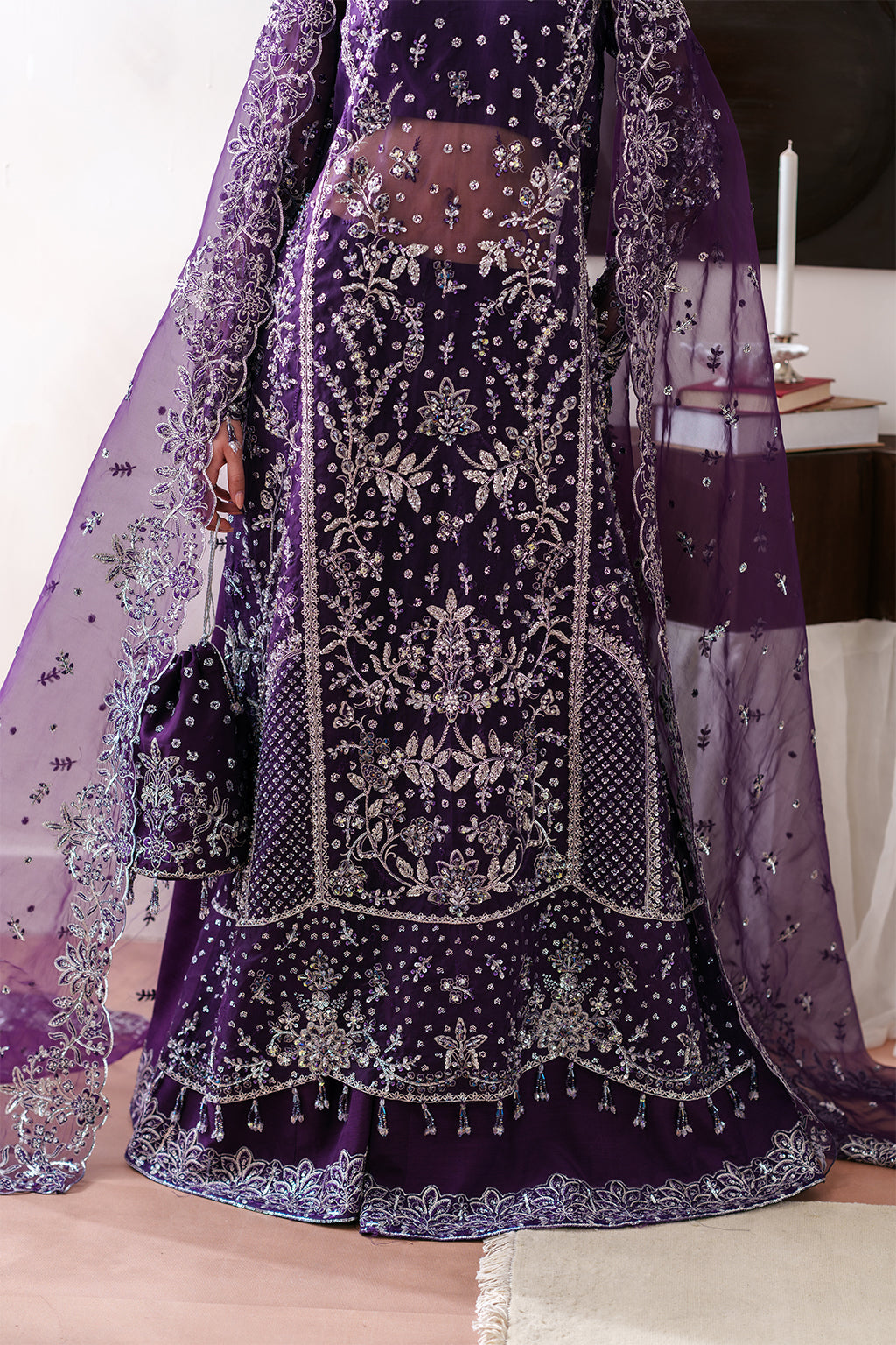 Tourmaline Raw Silk Pakistani Formal Dresses - Emaan Adeel - 4