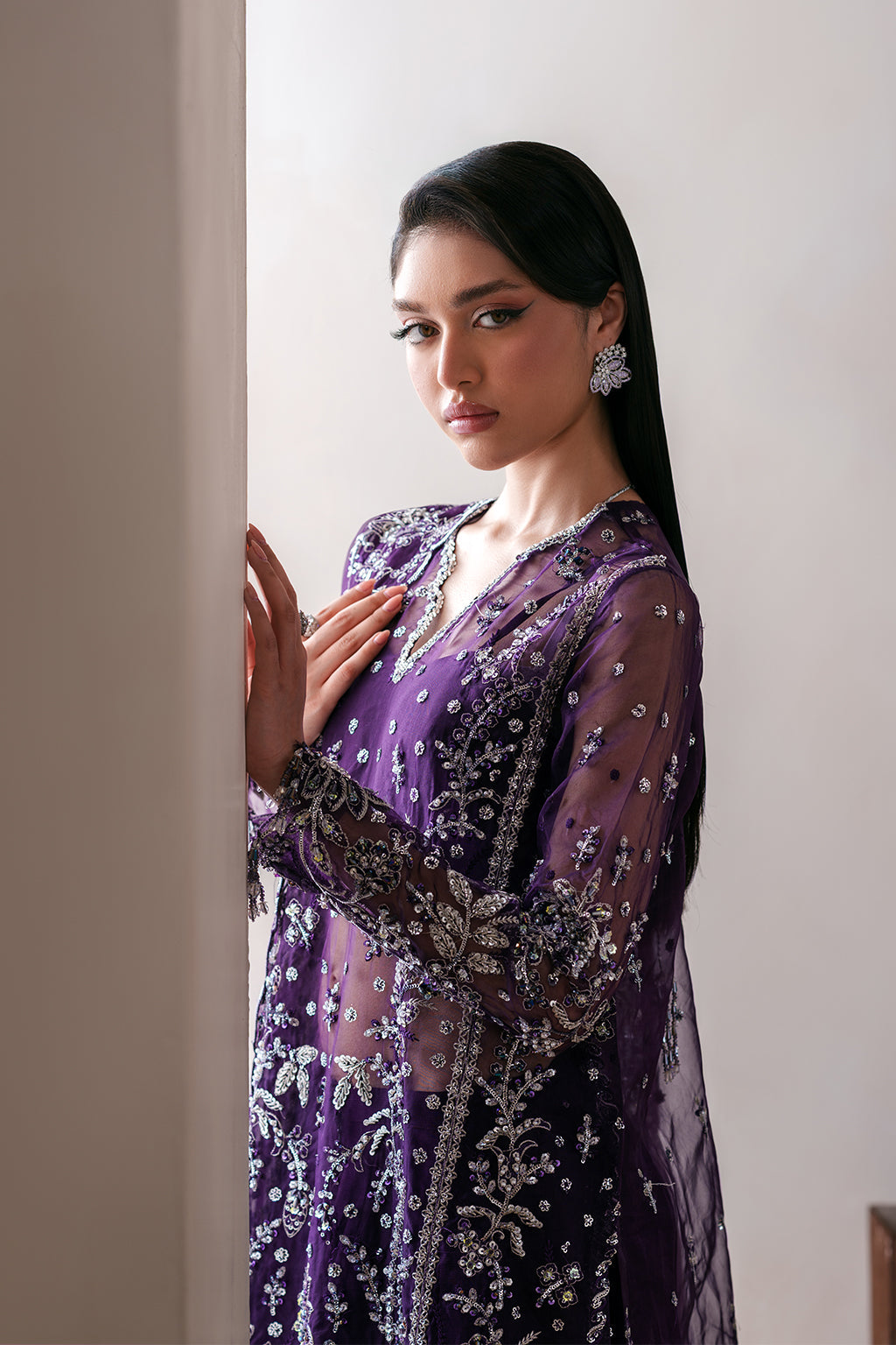 Tourmaline Raw Silk Pakistani Formal Dresses - Emaan Adeel - 5