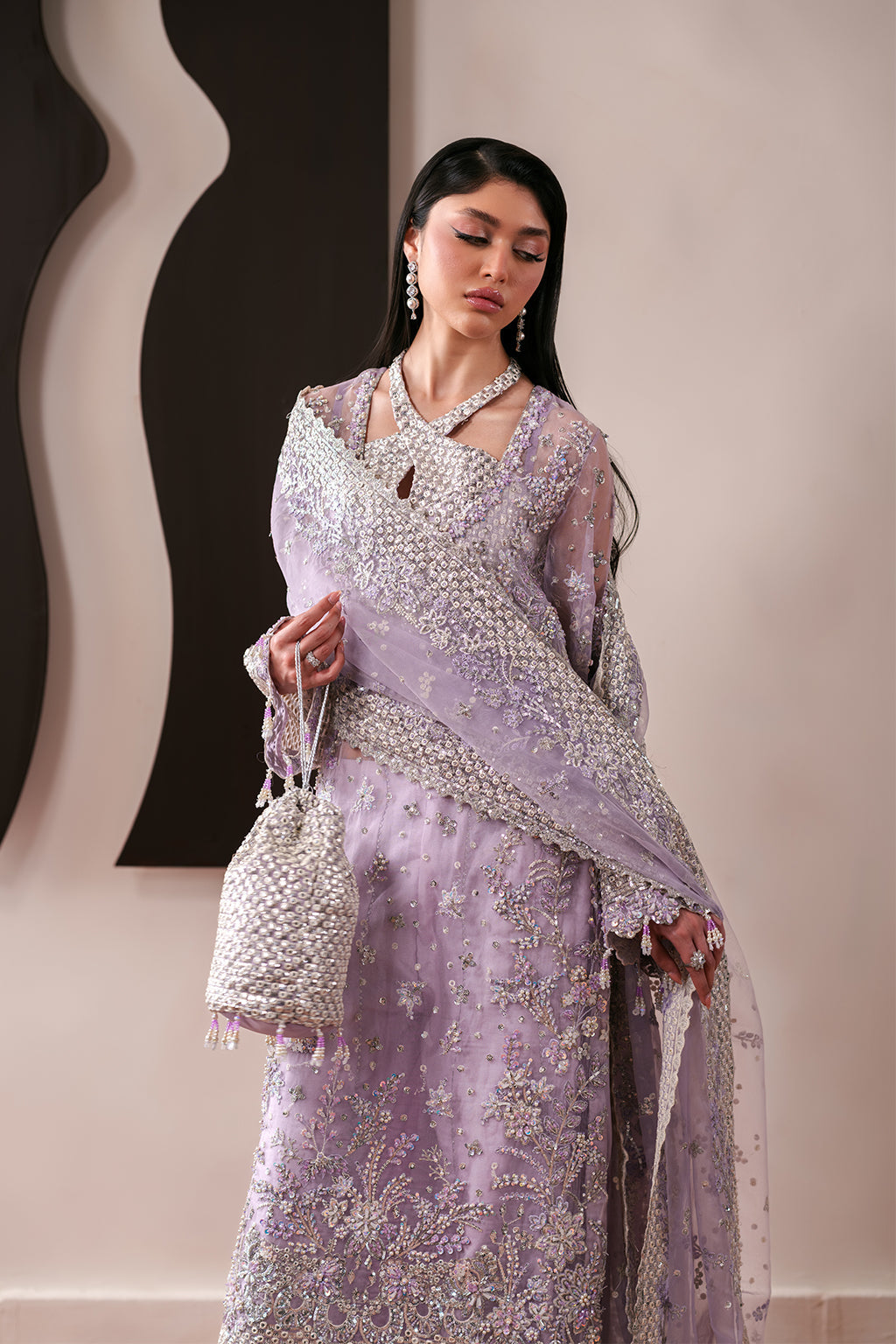 Lapis Raw Silk Pakistani Formal Dresses - Emaan Adeel - 2