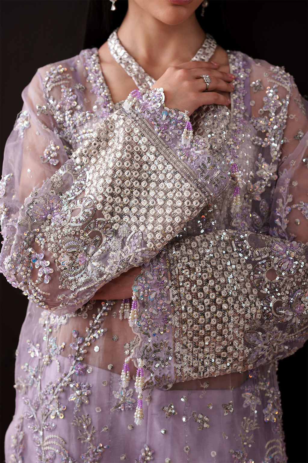 Lapis Raw Silk Pakistani Formal Dresses - Emaan Adeel - 4