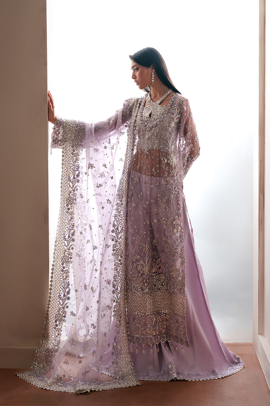 Lapis Raw Silk Pakistani Formal Dresses - Emaan Adeel - 5