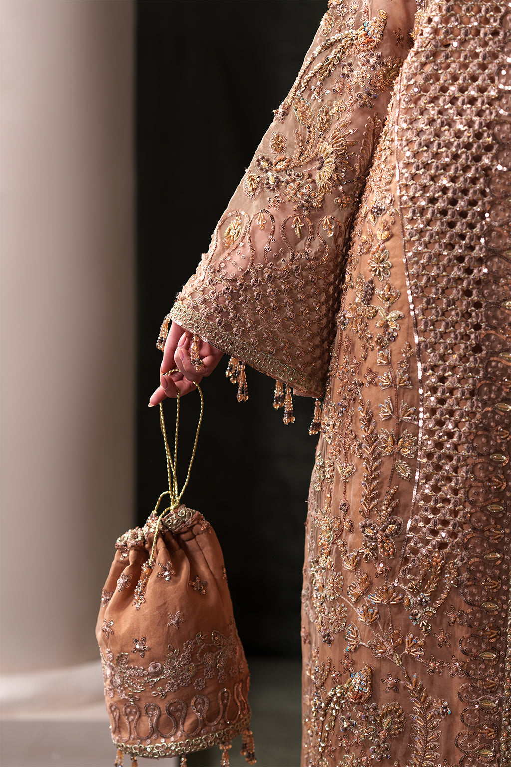 Hessonite Raw Silk Pakistani Formal Dresses - Emaan Adeel - 3
