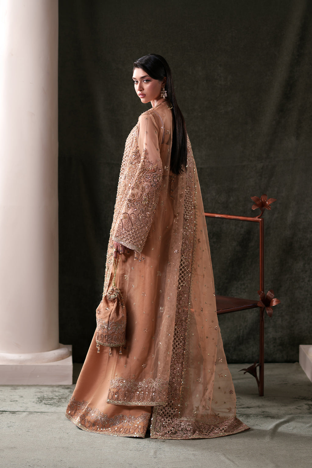 Hessonite Raw Silk Pakistani Formal Dresses - Emaan Adeel - 4