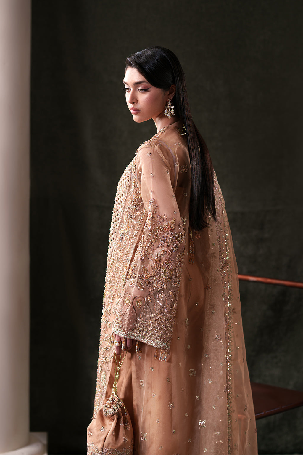 Hessonite Raw Silk Pakistani Formal Dresses - Emaan Adeel - 5
