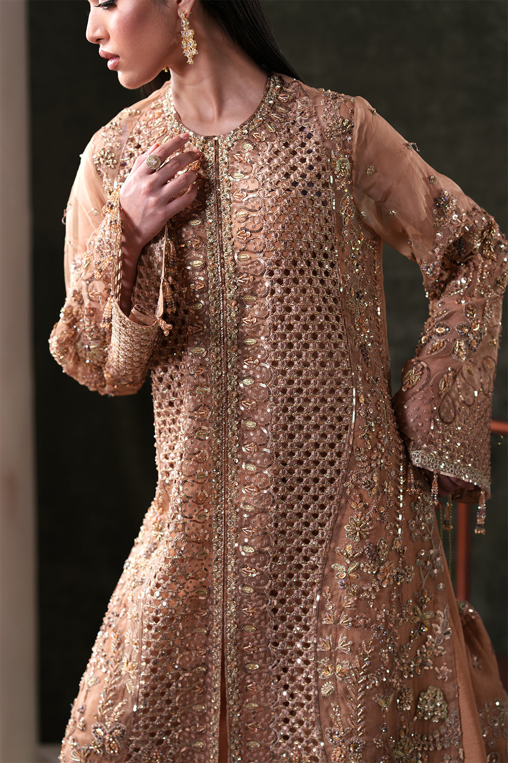 Hessonite Raw Silk Pakistani Formal Dresses - Emaan Adeel - 6