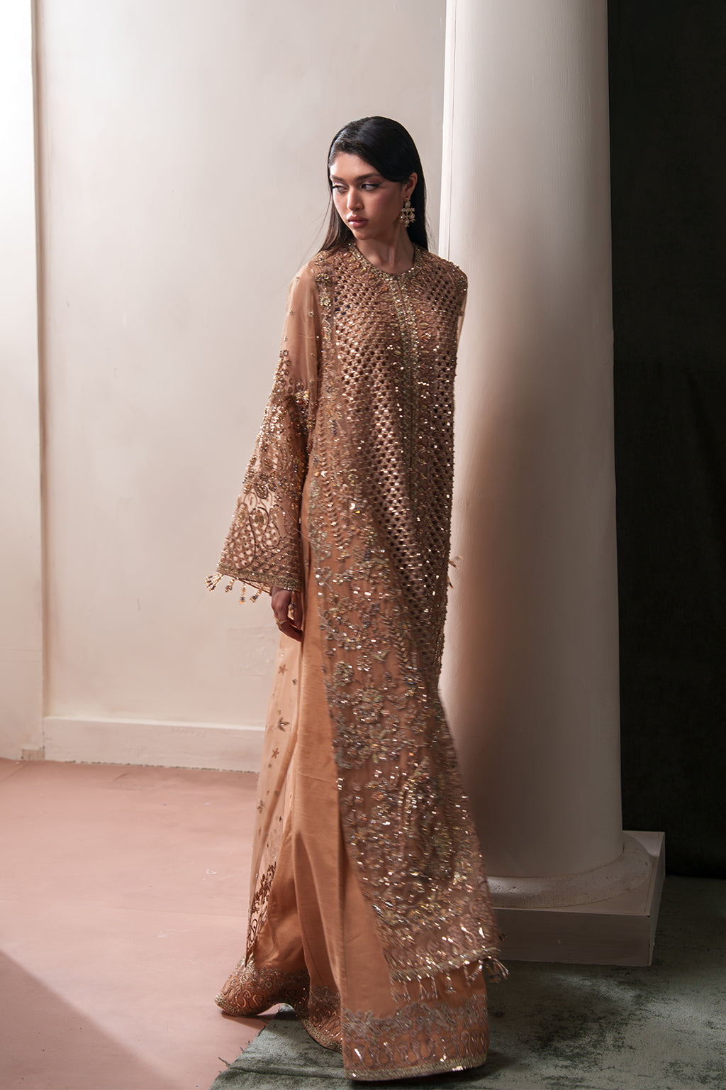 Hessonite Raw Silk Pakistani Formal Dresses - Emaan Adeel - 7
