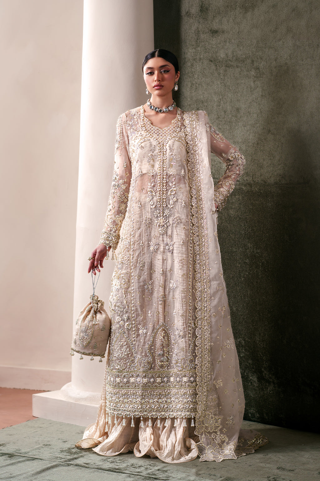 Howlite Raw Silk Pakistani Formal Dresses - Emaan Adeel - 1