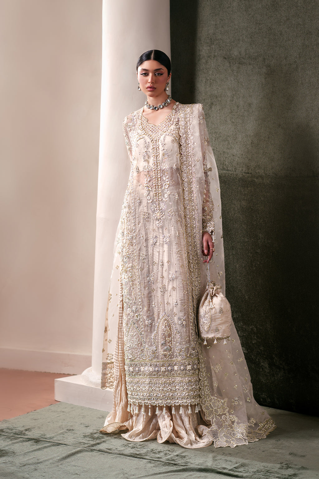 Howlite Raw Silk Pakistani Formal Dresses - Emaan Adeel - 3