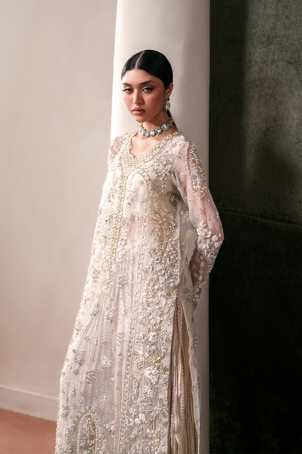 Howlite Raw Silk Pakistani Formal Dresses - Emaan Adeel - 5