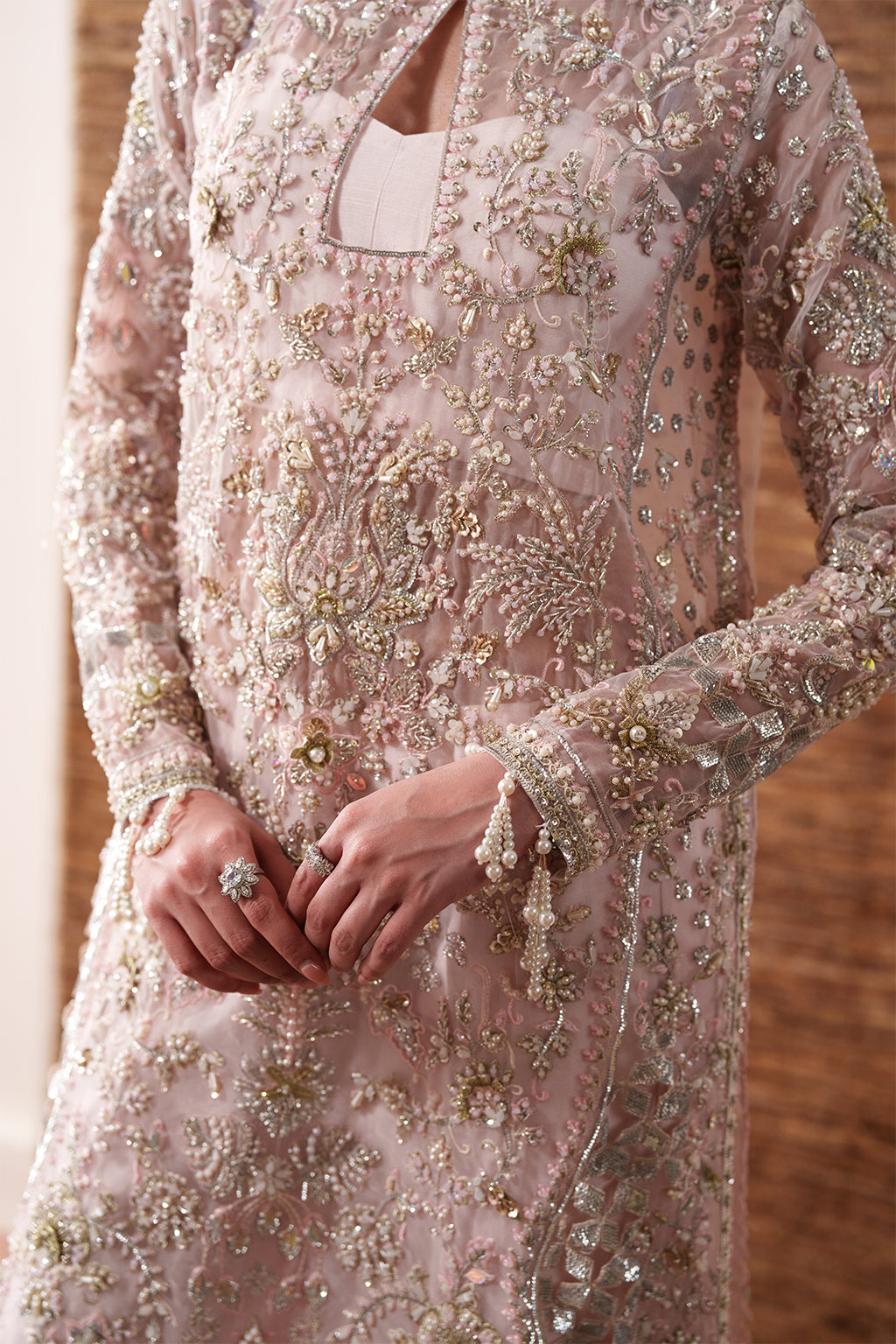 Pearl Essence Raw Silk Pakistani Formal Dresses - Emaan Adeel - 4