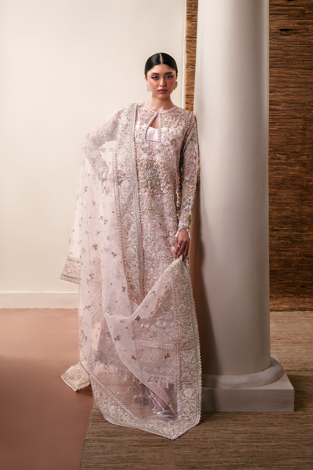 Pearl Essence Raw Silk Pakistani Formal Dresses - Emaan Adeel - 5