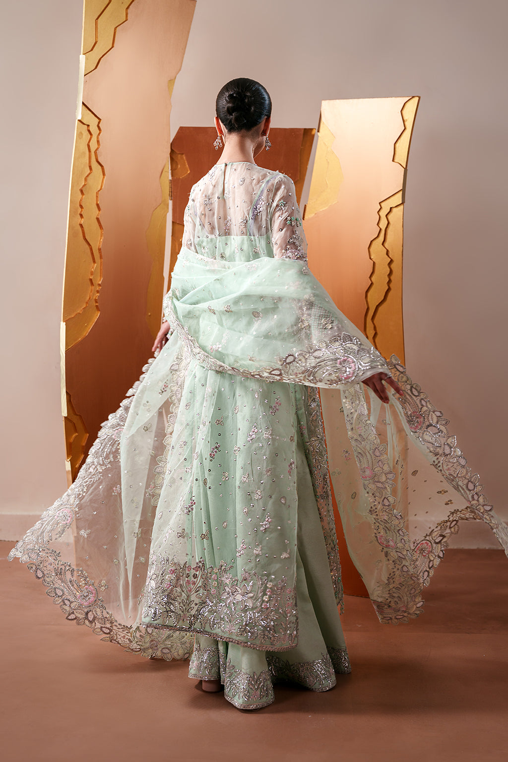 Moonstone Gleam Raw Silk Pakistani Formal Dresses - Emaan Adeel - 7