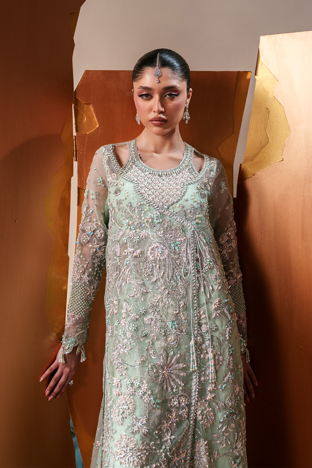Moonstone Gleam Raw Silk Pakistani Formal Dresses - Emaan Adeel - 6