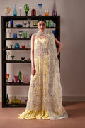Lemon Quartz Raw Silk Pakistani Formal Dresses - Emaan Adeel - 1