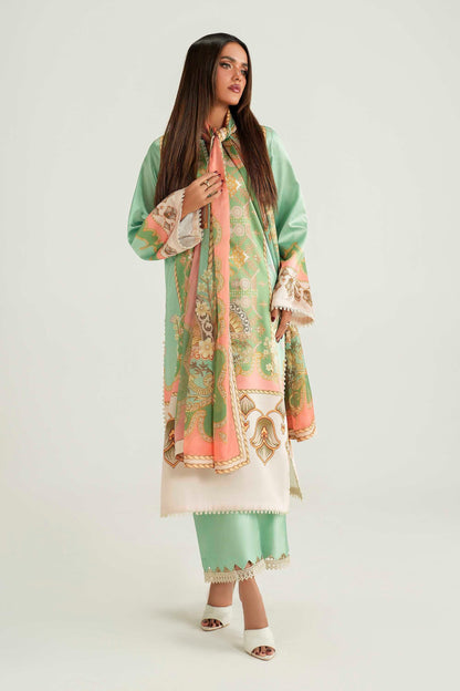 Zinnia Silk Pakistani Formal Dresses - Akbar Aslam - 3