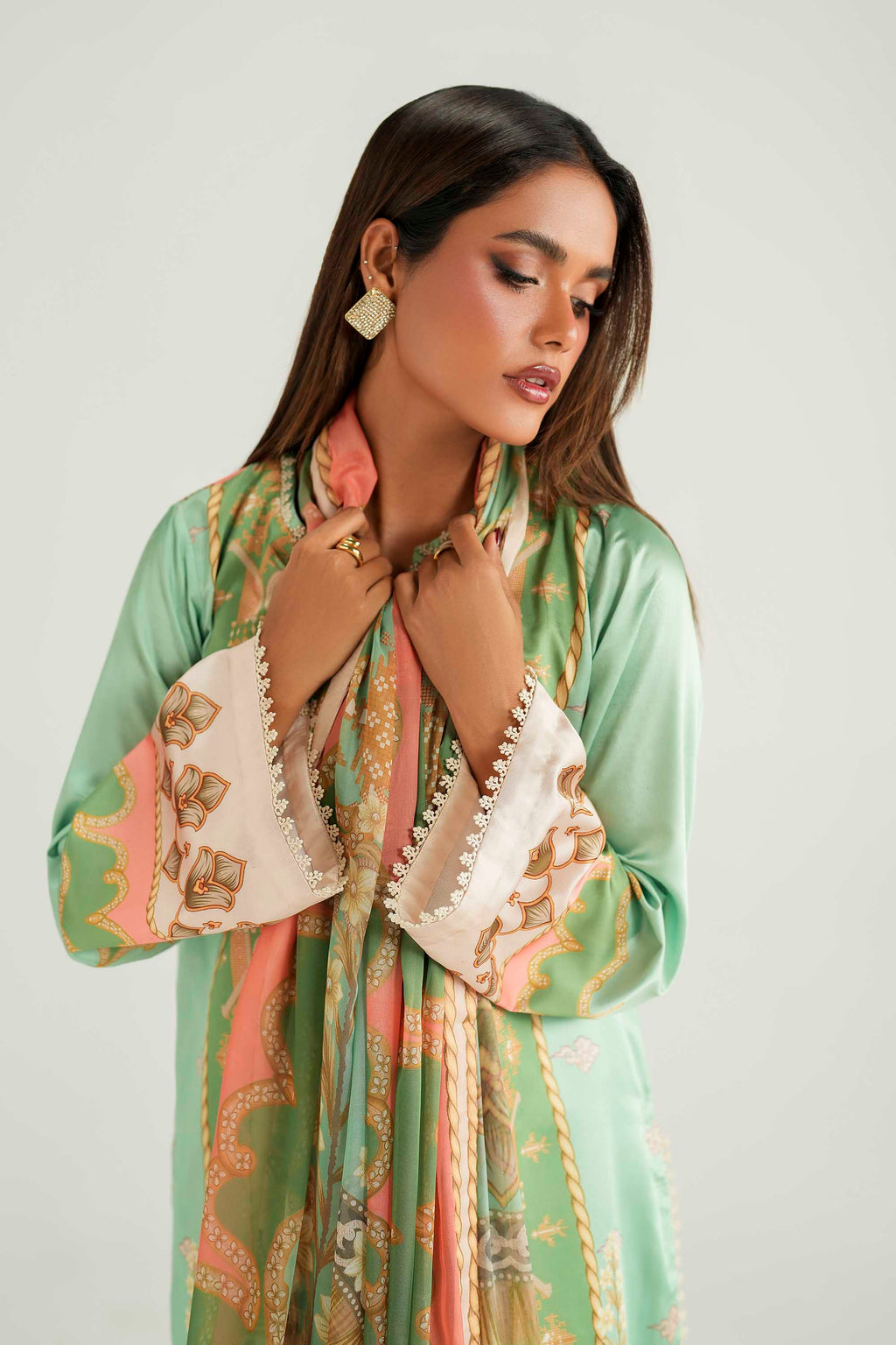 Zinnia Silk Pakistani Formal Dresses - Akbar Aslam - 6