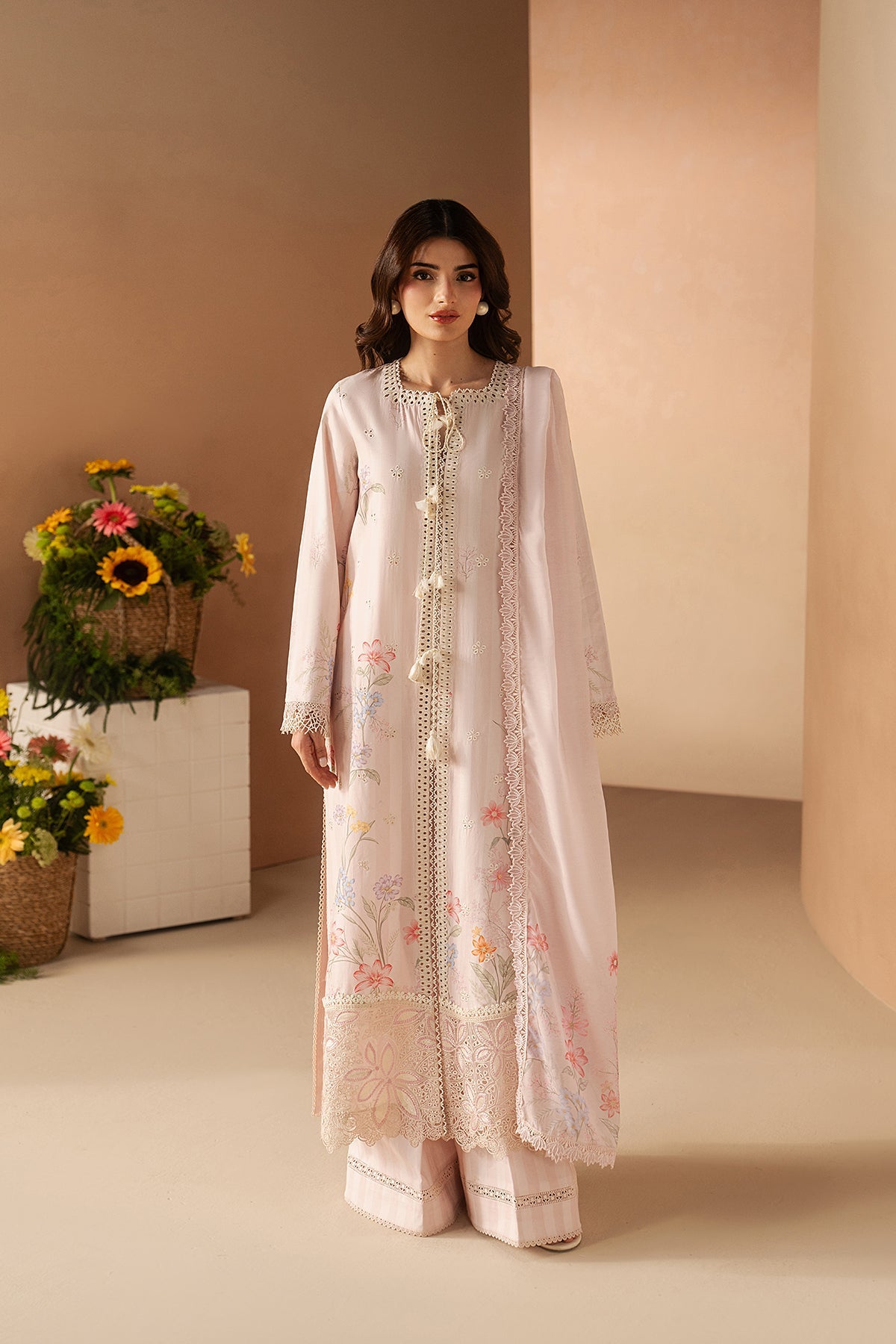 Hazelen Blush Premium Fabric Pakistani Summer Dresses - Afrozeh - 1