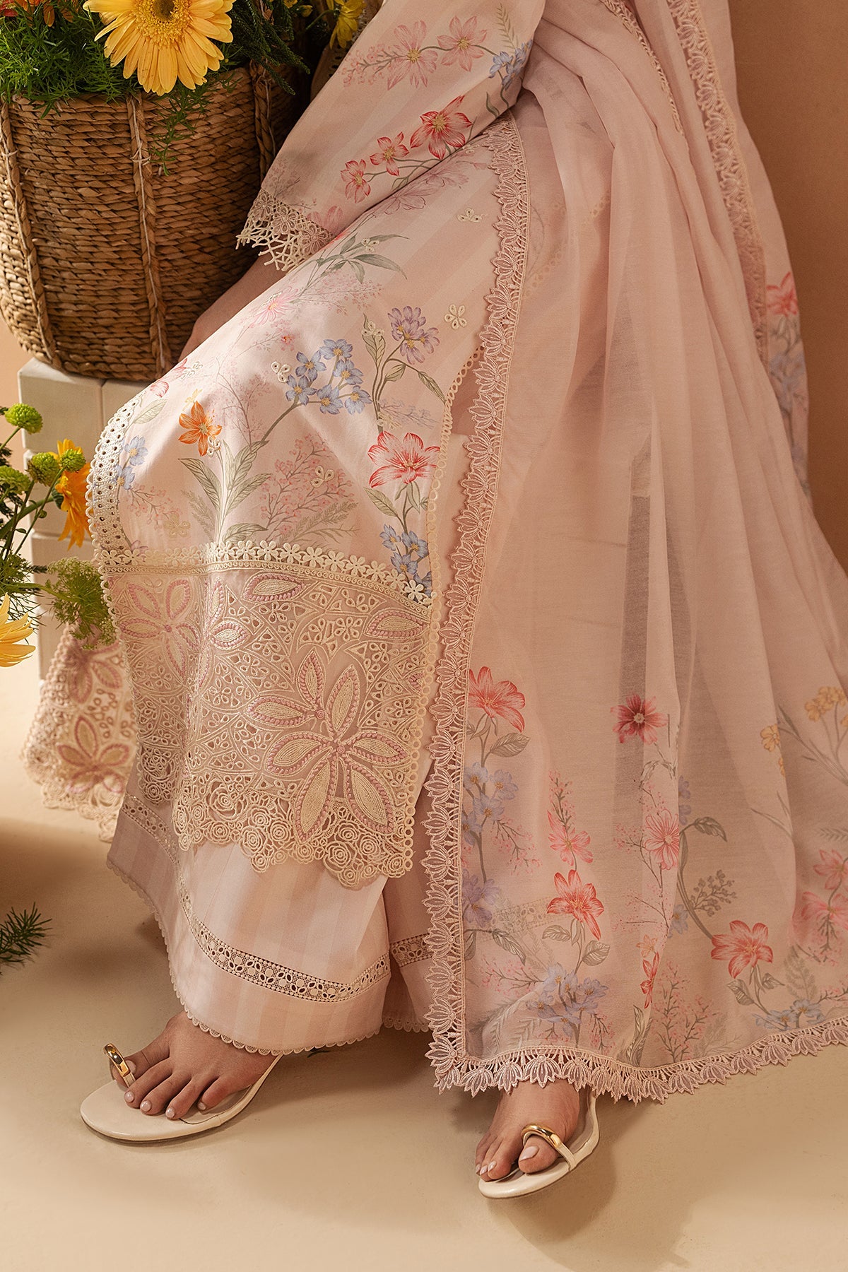 Hazelen Blush Premium Fabric Pakistani Summer Dresses - Afrozeh - 5
