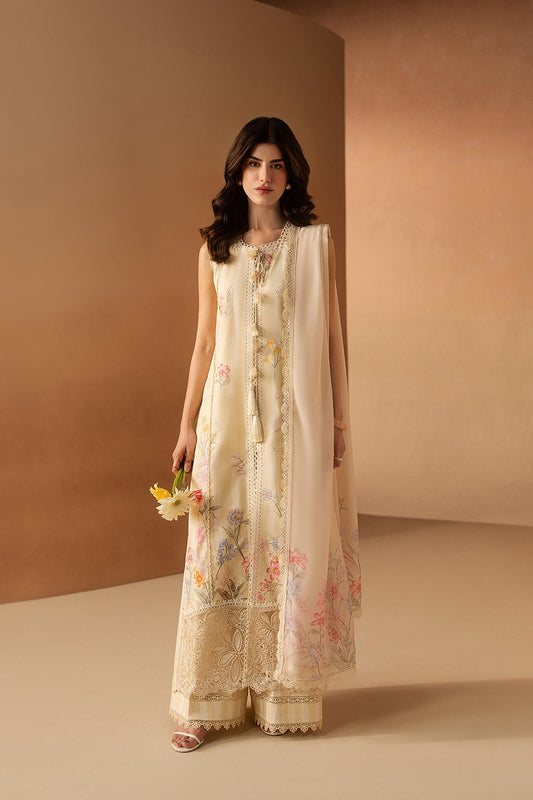 Hazelen Yellow Premium Fabric Pakistani Summer Dresses - Afrozeh - 1