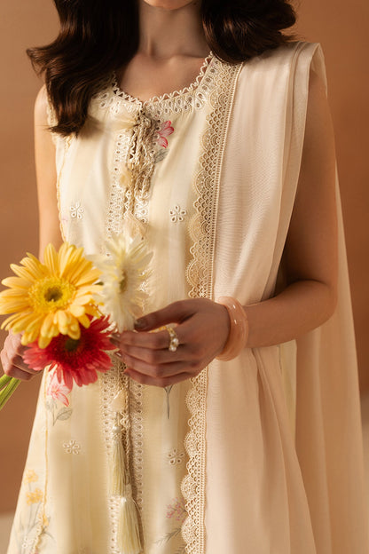 Hazelen Yellow Premium Fabric Pakistani Summer Dresses - Afrozeh - 2