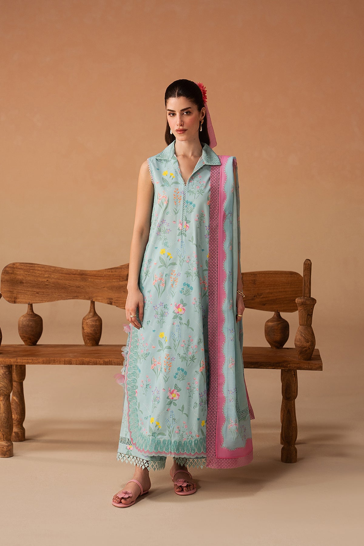 Sunlaced Plum Premium Fabric Pakistani Summer Dresses - Afrozeh - 1
