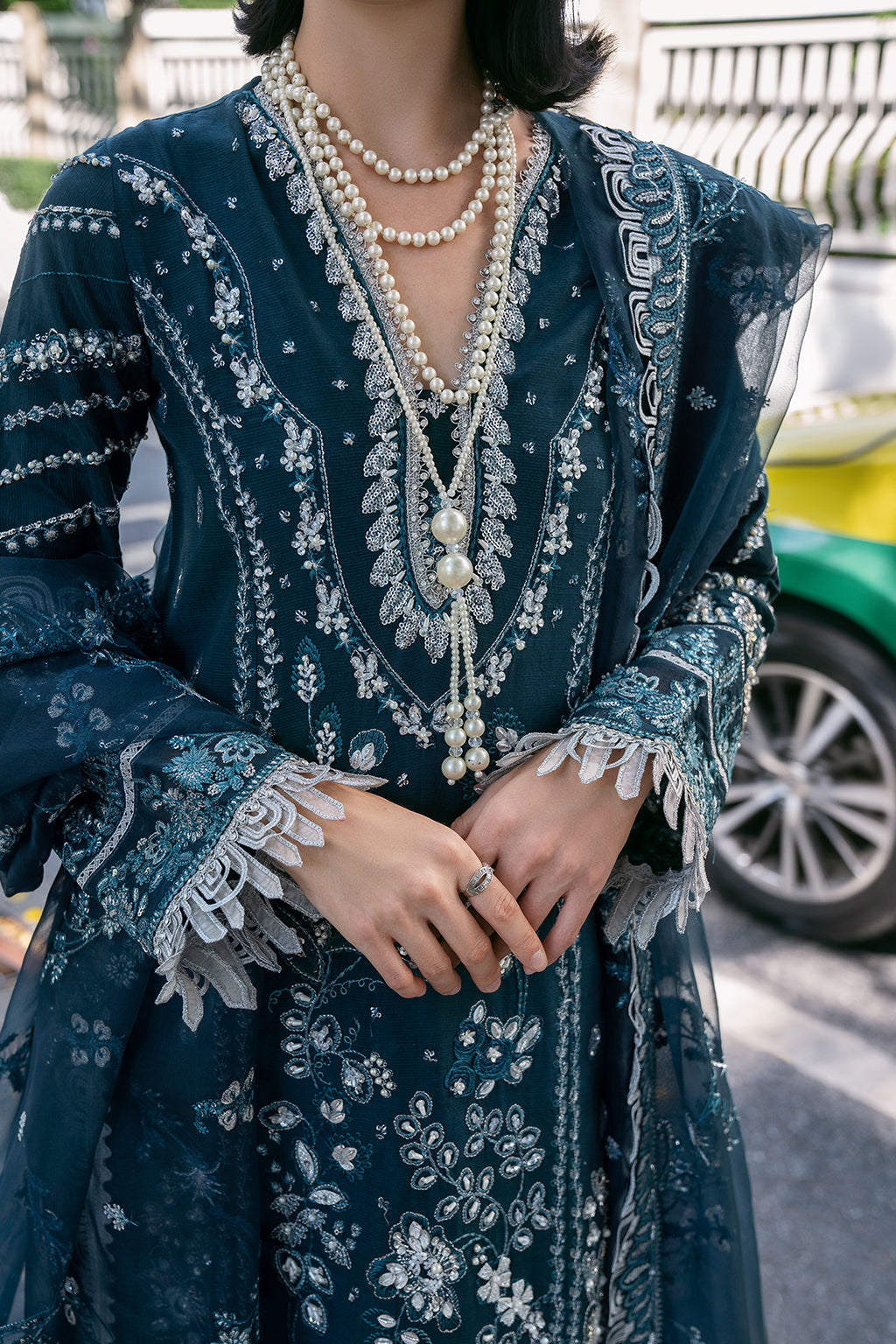 Bella Raw Silk Pakistani Formal Dresses - Saad Shaikh - 18