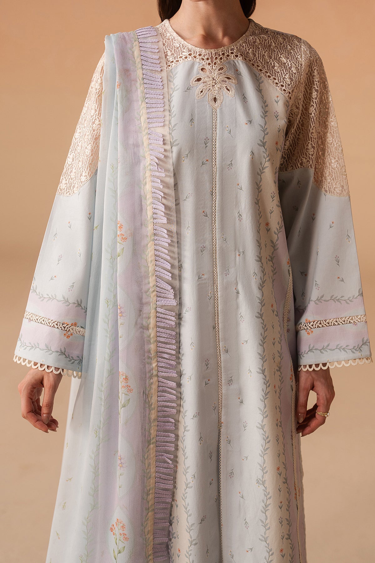 Sunnival Blue Premium Fabric Pakistani Summer Dresses - Afrozeh - 2