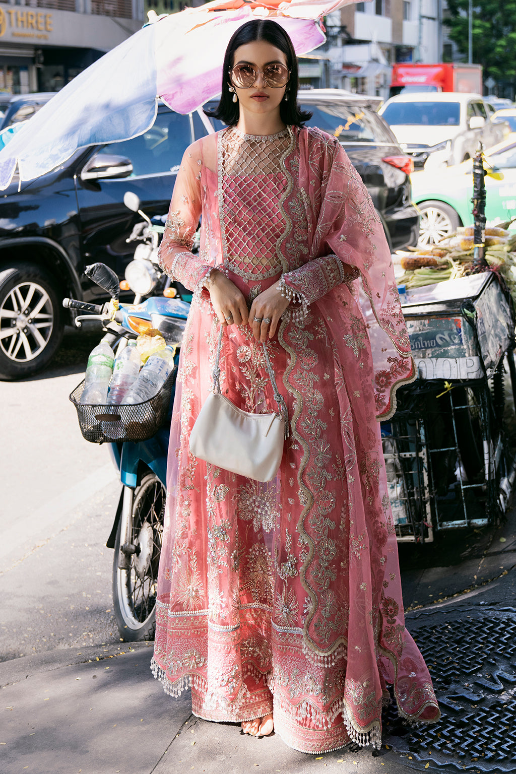 Sandy Raw Silk Pakistani Formal Dresses - Saad Shaikh - 5