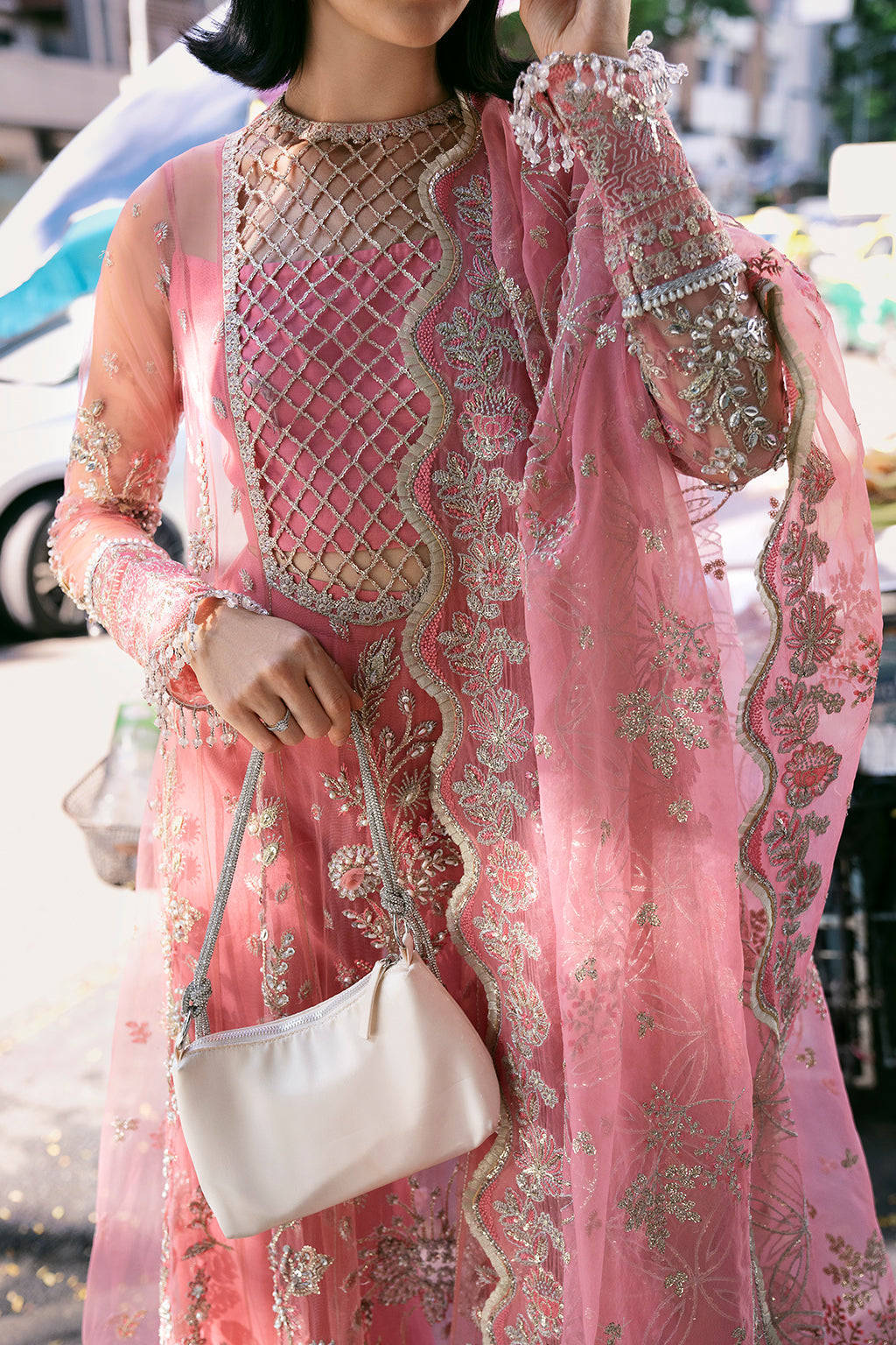 Sandy Raw Silk Pakistani Formal Dresses - Saad Shaikh - 8
