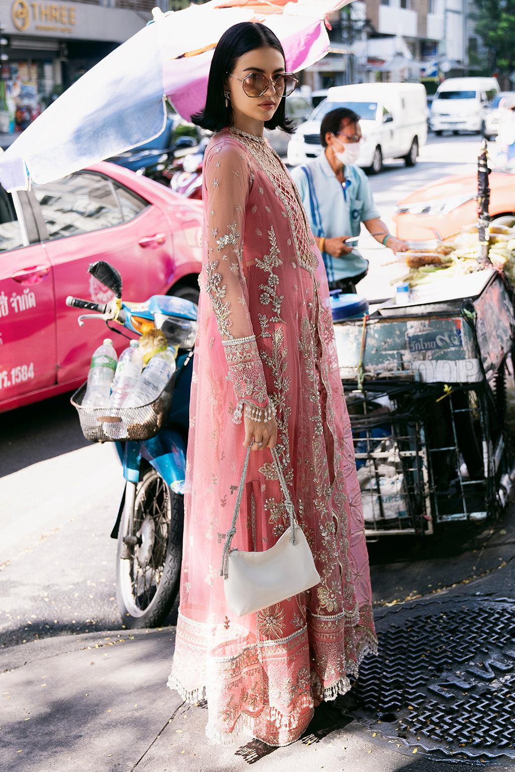 Sandy Raw Silk Pakistani Formal Dresses - Saad Shaikh - 9