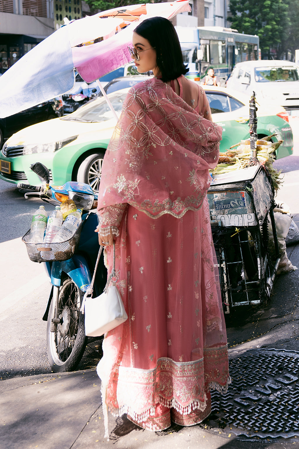 Sandy Raw Silk Pakistani Formal Dresses - Saad Shaikh - 6