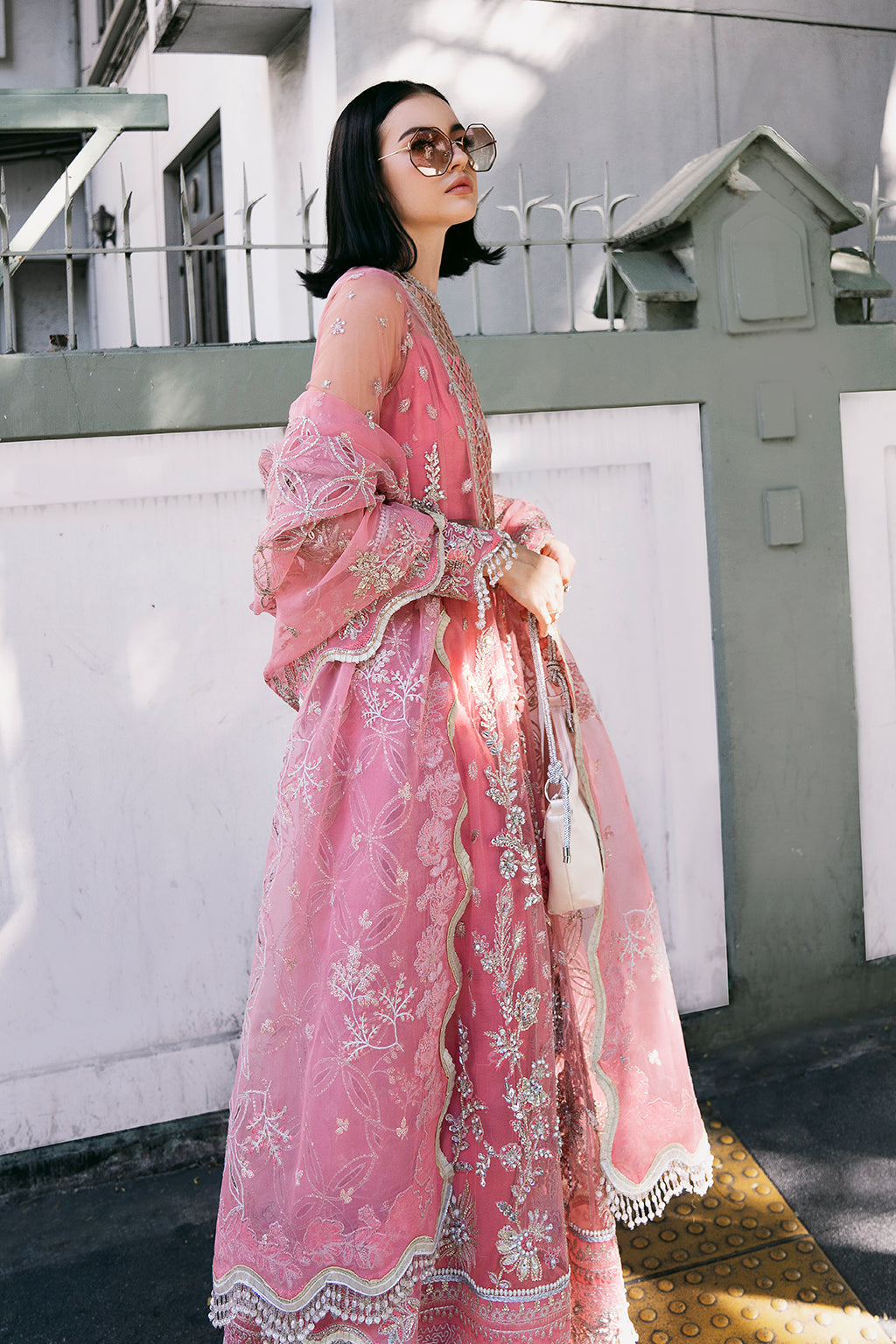 Sandy Raw Silk Pakistani Formal Dresses - Saad Shaikh - 16