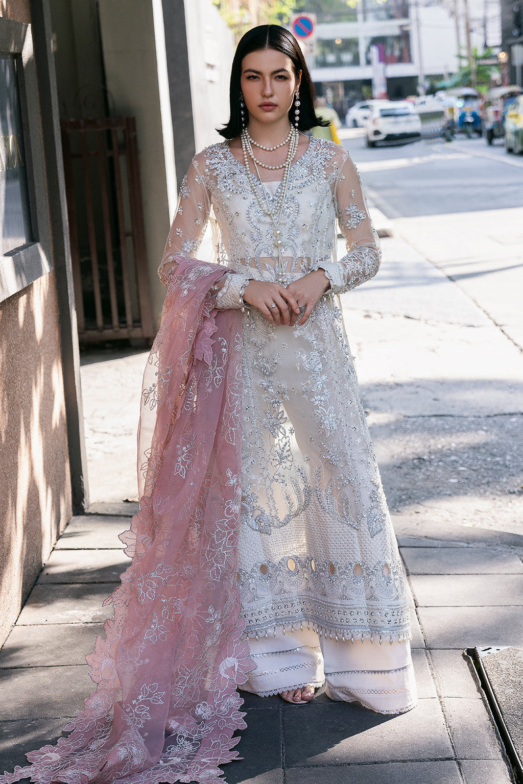 Pearl Wind Raw Silk Pakistani Formal Dresses - Saad Shaikh - 7