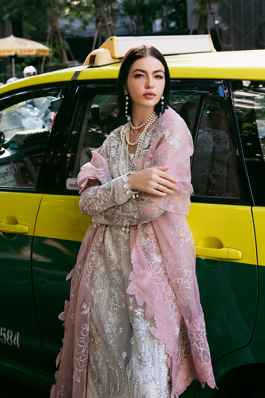 Pearl Wind Raw Silk Pakistani Formal Dresses - Saad Shaikh - 18