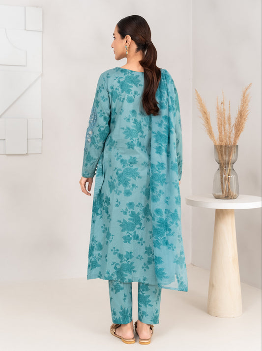 Shaila - Blue Premium Fabric Pakistani Winter Dresses - Sahiba-clothing - 2
