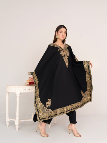 Crescent (Black) - Kaftan Premium Fabric Pakistani Summer Dresses - Sahiba-clothing - 6