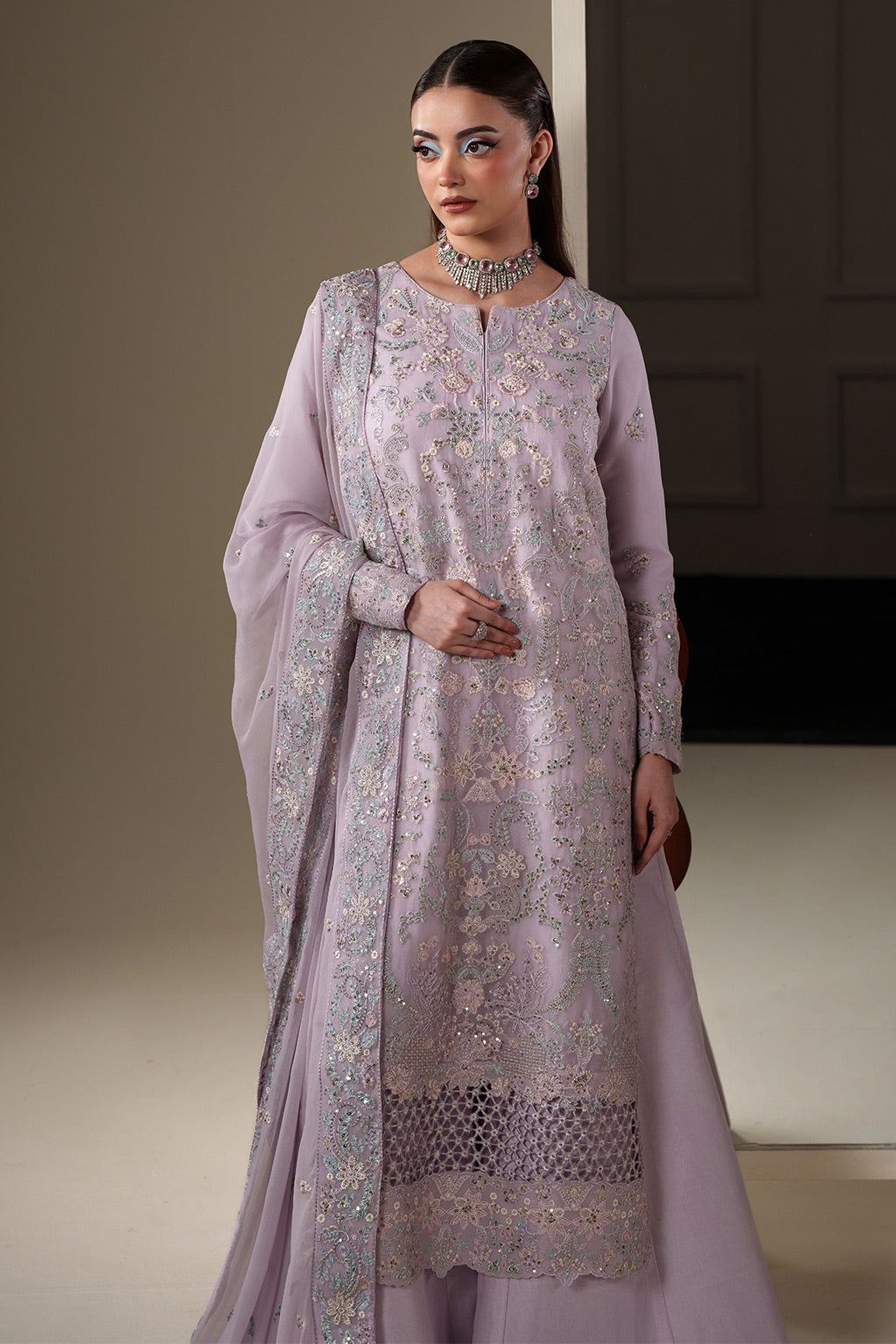 MIRA Raw Silk Pakistani Formal Dresses - Emaan Adeel - 4