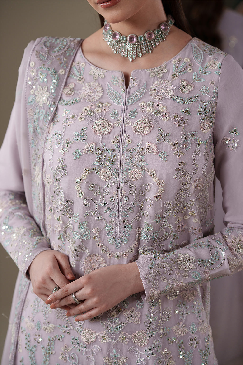 MIRA Raw Silk Pakistani Formal Dresses - Emaan Adeel - 7