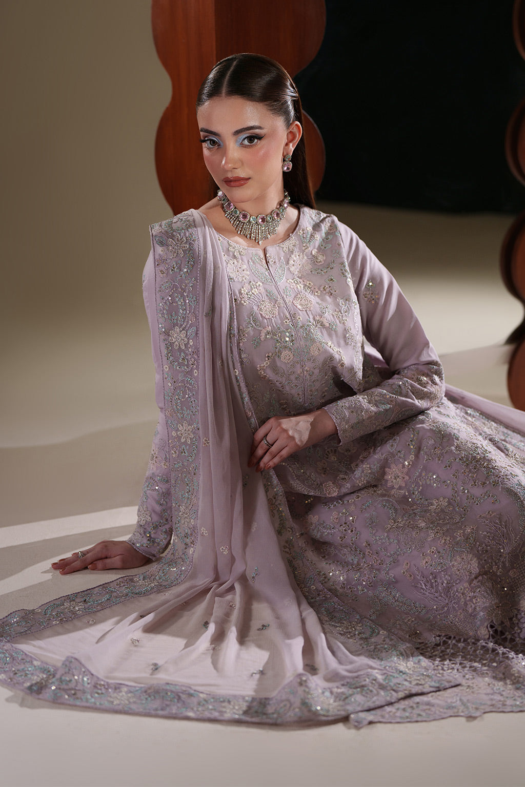 MIRA Raw Silk Pakistani Formal Dresses - Emaan Adeel - 6