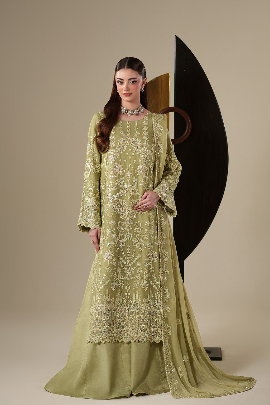 NOLA Raw Silk Pakistani Formal Dresses - Emaan Adeel - 1