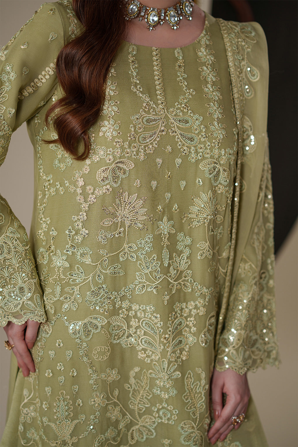 NOLA Raw Silk Pakistani Formal Dresses - Emaan Adeel - 8