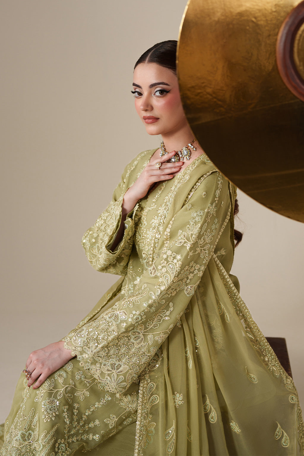 NOLA Raw Silk Pakistani Formal Dresses - Emaan Adeel - 5