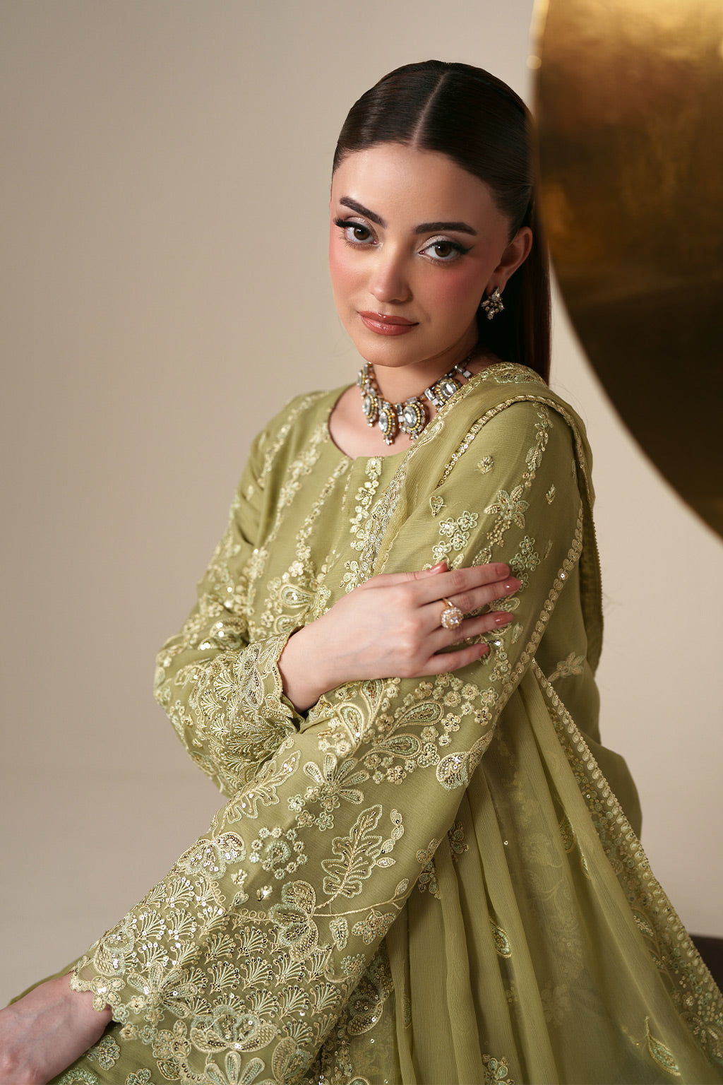 NOLA Raw Silk Pakistani Formal Dresses - Emaan Adeel - 6