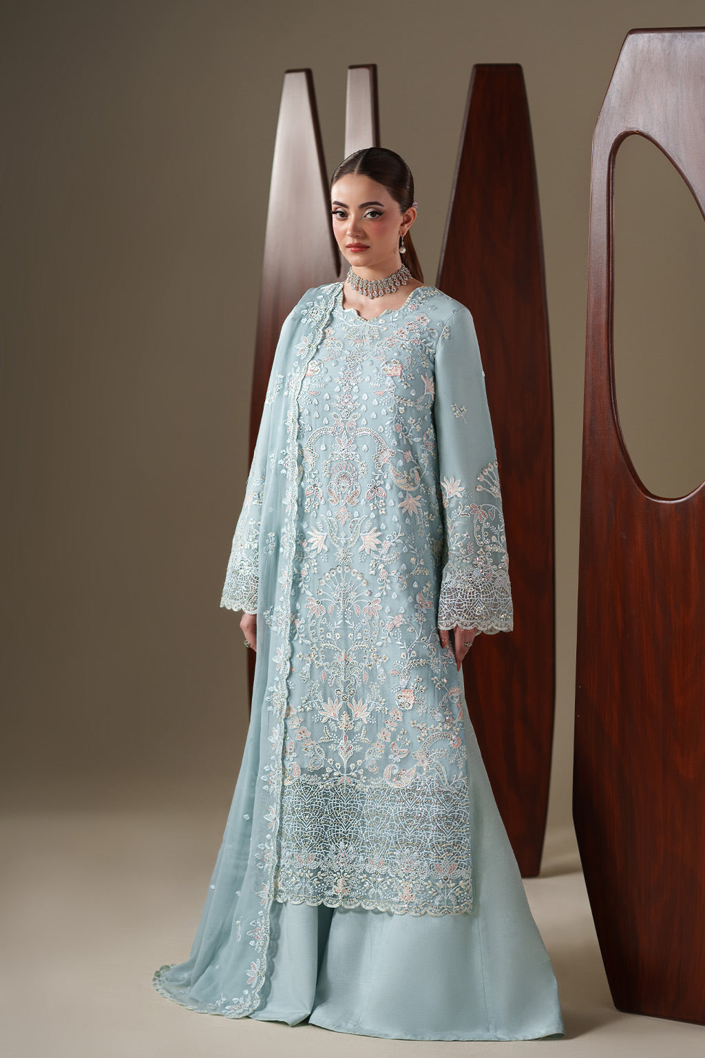 ARIA Raw Silk Pakistani Formal Dresses - Emaan Adeel - 1